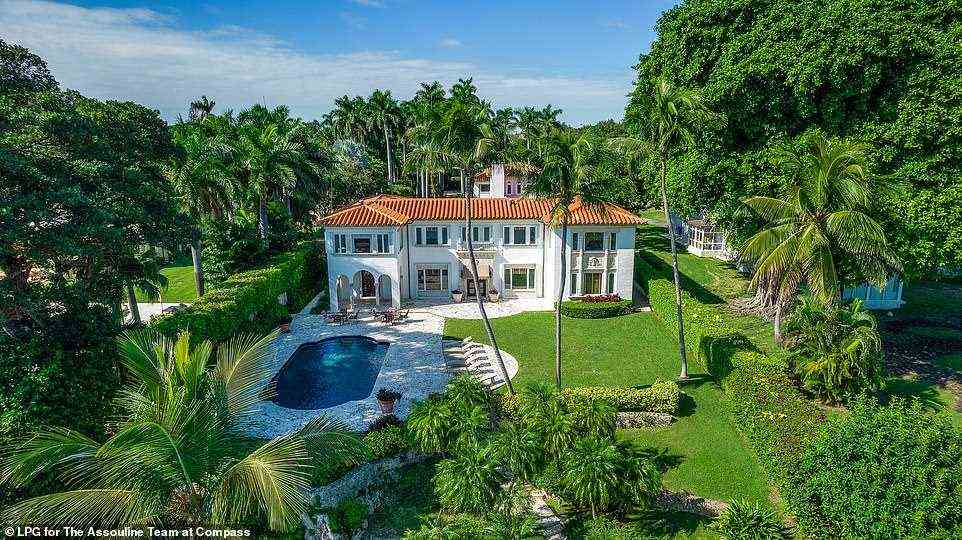 Gunther VI the German Shepherd, a multimillionaire dog, is selling his $31 million Miami mansion that was once owned by the A-lister Madonna (pictured)
