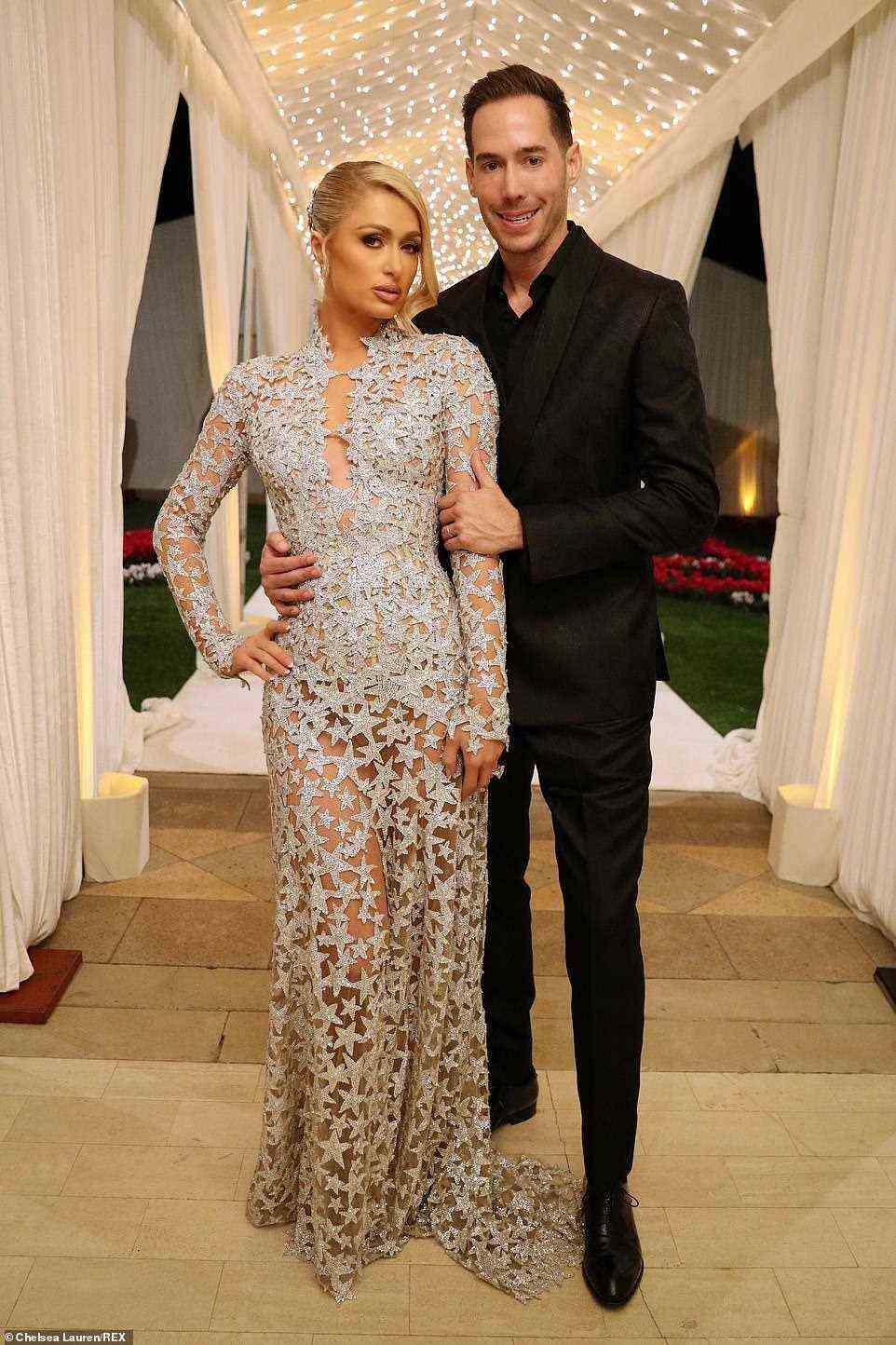 Newlyweds: Paris Hilton and Carter Reum brought the curtain down on their glittering three-day wedding celebrations with a black tie dinner on Saturday night
