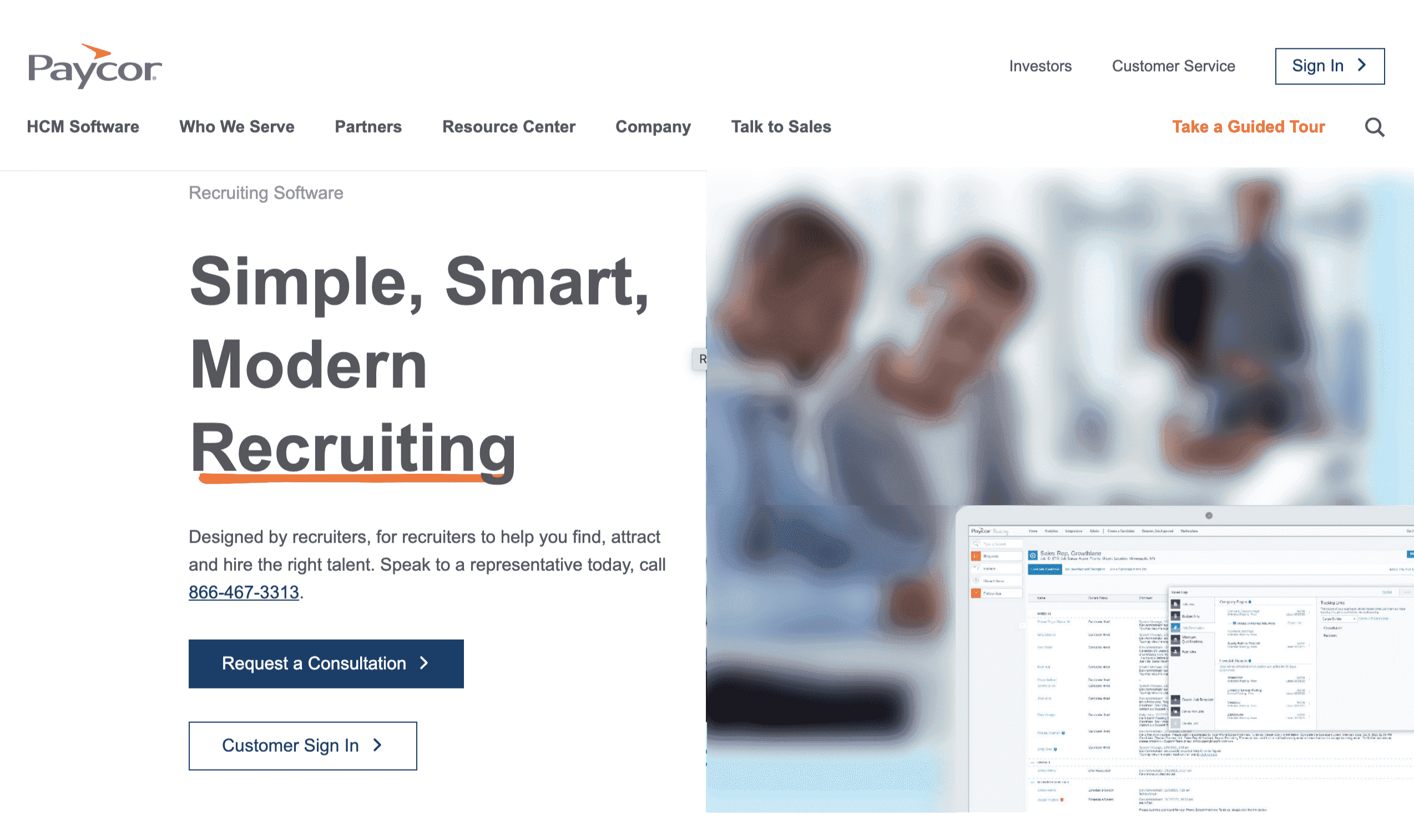 Produktwebsite für HR-Software.