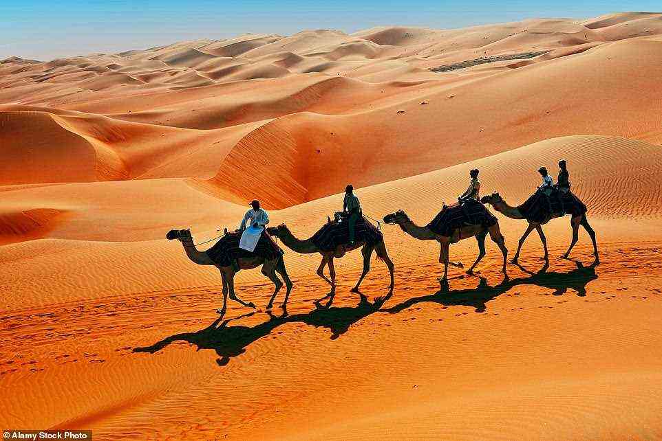 Leuchtend: Wüstensand in Abu Dhabi, VAE, von dem Robert sagt, dass er ein 