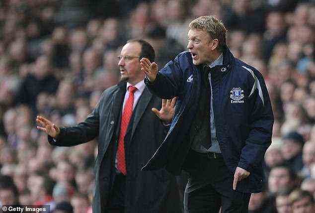 Benitez (links) leitete Liverpool, trainiert jetzt aber die blaue Hälfte von Merseyside
