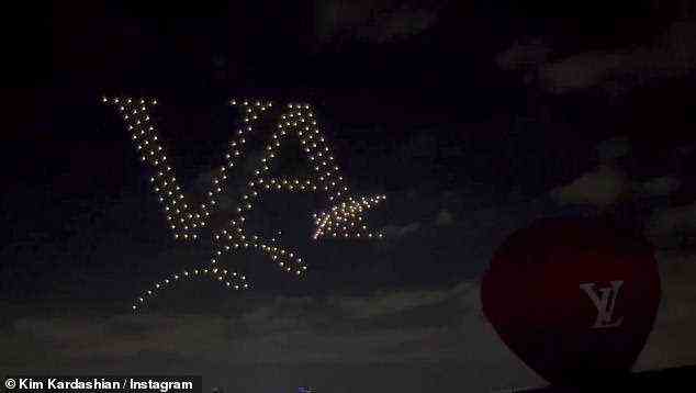 Iconic: One light display wrote out Virgil's initials in white twinkle lights