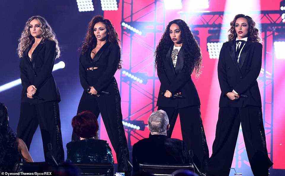 High pressure: Jesy quit the band to help her mental health after the pressure of being in the group started to take its 'toll' on her (pictured on the X factor in 2017)