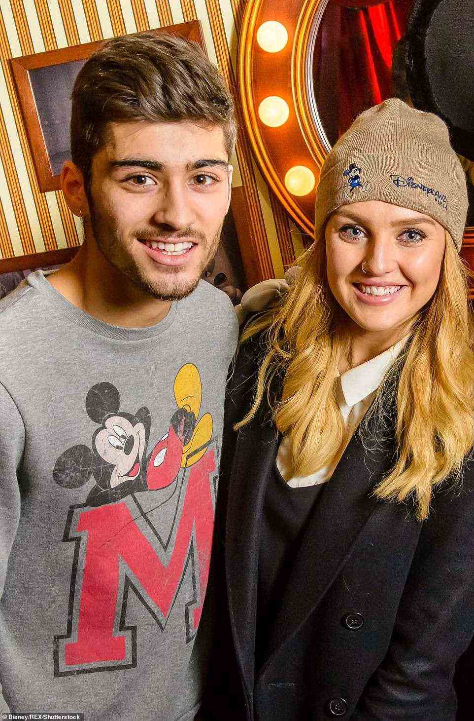 Old flame: Perrie started a relationship with One Direction's Zayn Malik in 2012 and the loved-up couple became engaged a year later (pictured in 2014)
