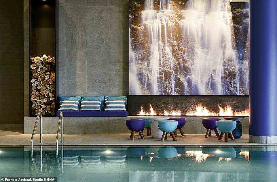 Marc Hertrich and Nicolas Adnet of Studio Mhna in Paris were tasked with renovating Club Med Alpe d'Huez in the French Alps. Pictured is the stylish indoor pool area they designed. 'For 30 years the studio has designed projects mixing functionality and aesthetics, fantasy, luxury and poetry,' Waller writes. The book notes that Studio Mhna's current work includes the complete refurbishment of the Constance Halaveli resort and spa in the Maldives, a luxury residential project in Geneva, and the entire renovation of Chateau de Frefosse in Etretat, France. The design duo tells Waller that the two crucial elements to their approach is to 'listen carefully' and to 'be creative'