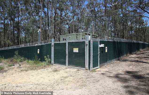 Pictured are the barriers cordoning off the Australian 'body farm'. In 2019, Nature reported that the first UK body farm would be on Ministry of Defence land - but these plans seem to have stuttered to a halt