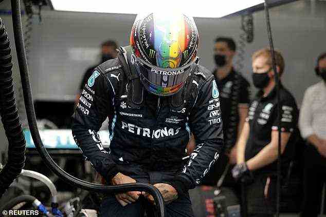 Hamilton hat sich auch dafür entschieden, stolze Farben auf seinem Helm zu tragen, um auf wichtige Themen aufmerksam zu machen