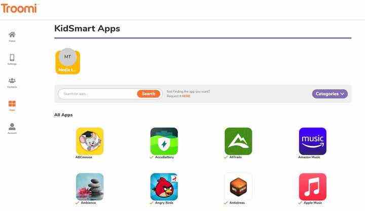 Im Elternportal können Sie auswählen, welche Apps auf dem Telefon installiert werden können.