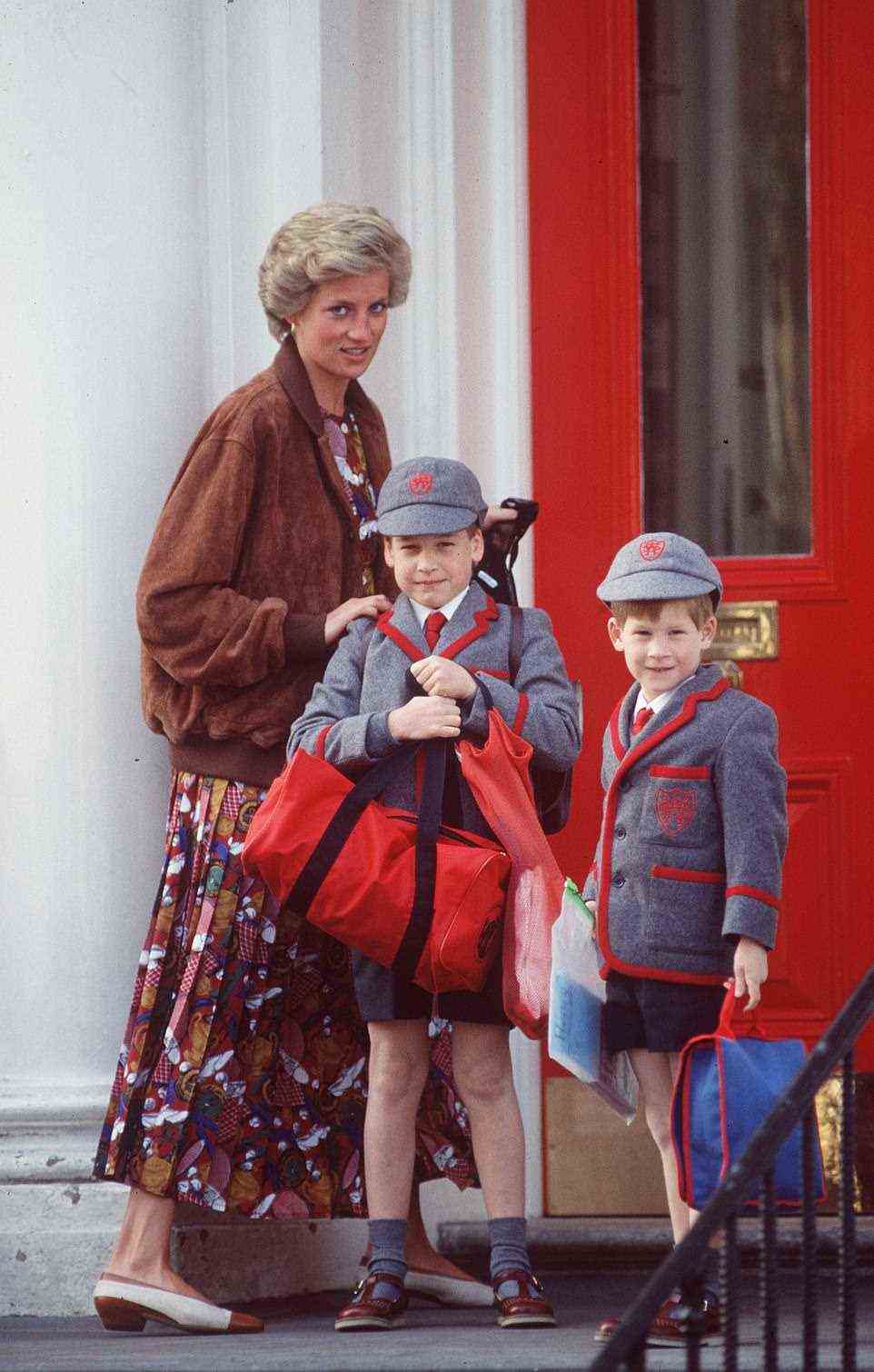 Prince William, brother Prince Harry and mother Princess Diana (pictured together), would sing their hearts out to help the  boys' back-to-school anxiety