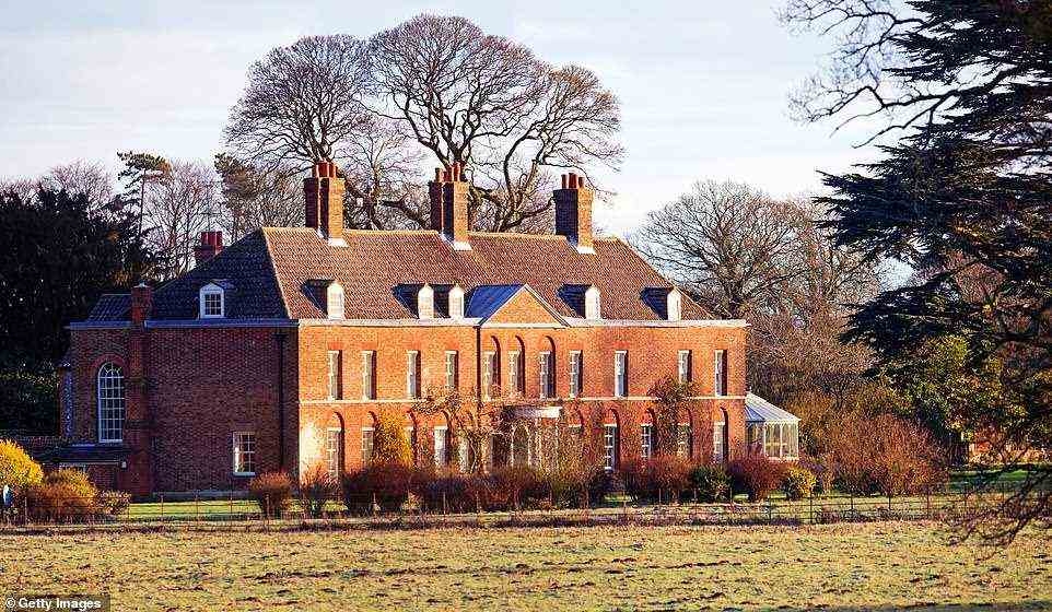 Although the Cambridges live in Anmer Hall (pictured), a 19th Century Georgian country house given to them by the Queen, the scenes of domestic chaos will be familiar to millions
