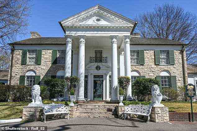Hier abgebildet ist das Original Graceland - Elvis' geliebtes Herrenhaus in Tennessee