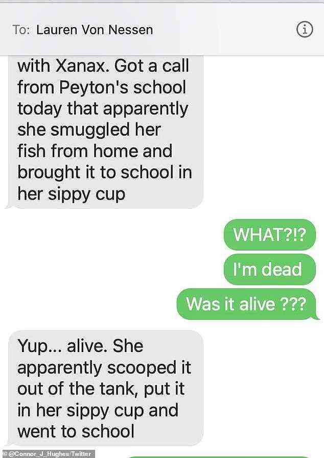 Lauren war völlig verblüfft, als ihre kleine Tochter Peytons Schule sie anrief, um ihr mitzuteilen, dass das Kleinkind ihr Haustier über ihren Trinkbecher eingeschmuggelt hatte