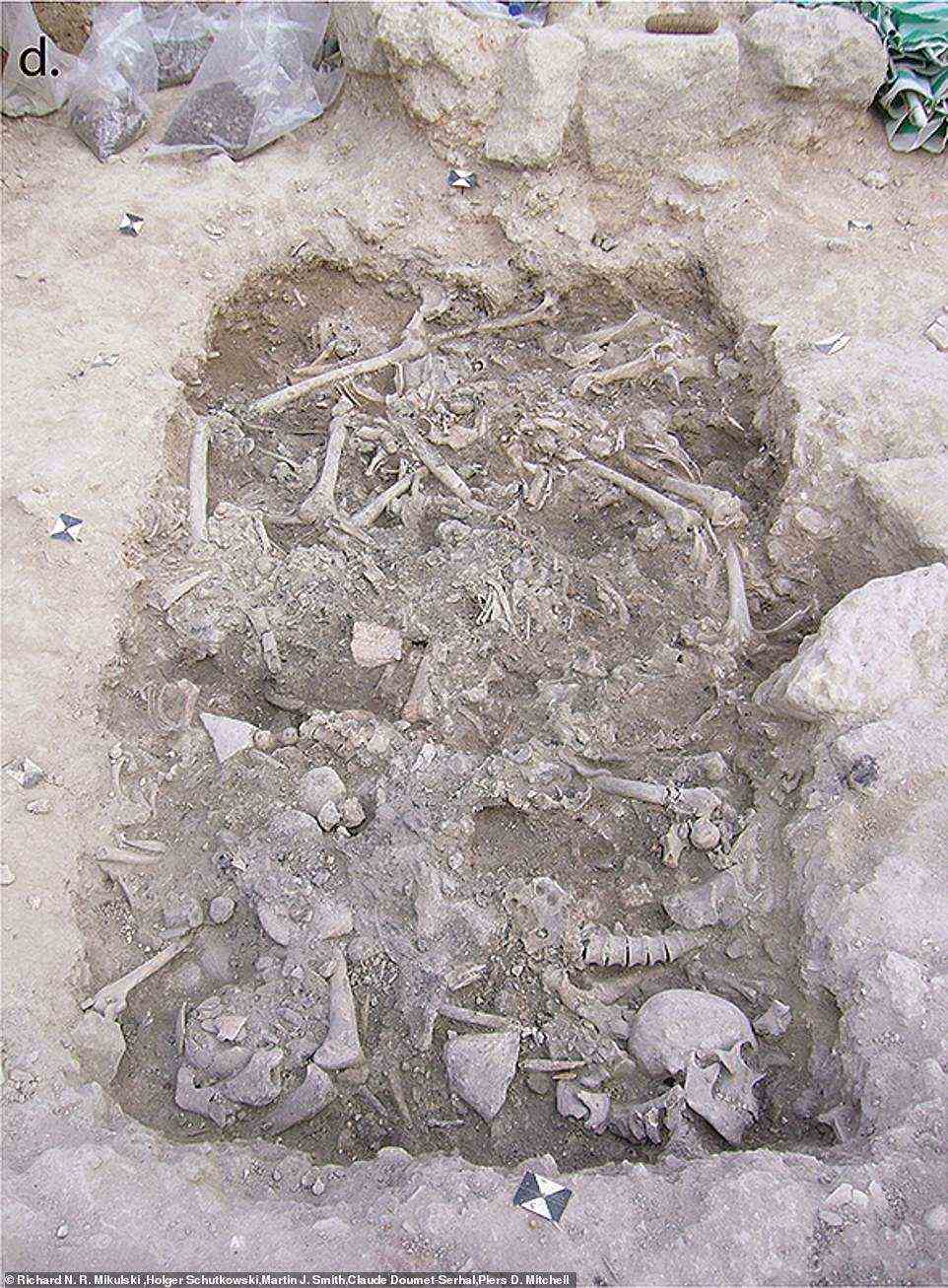 And the most gruesome discovery to make the list is a two mass graves containing 25 Crusaders who were slaughtered during a 13th-century war in the Holy Land have been unearthed in Lebanon