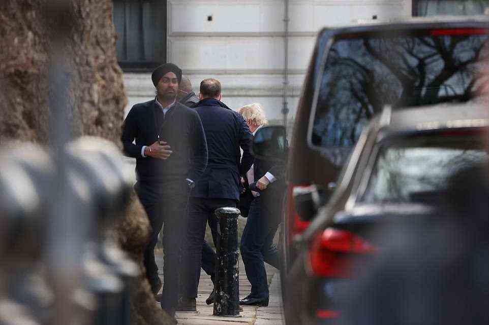 Boris Johnson arriving back at Downing Street after the birth of his baby daughter amid turmoil at No 10