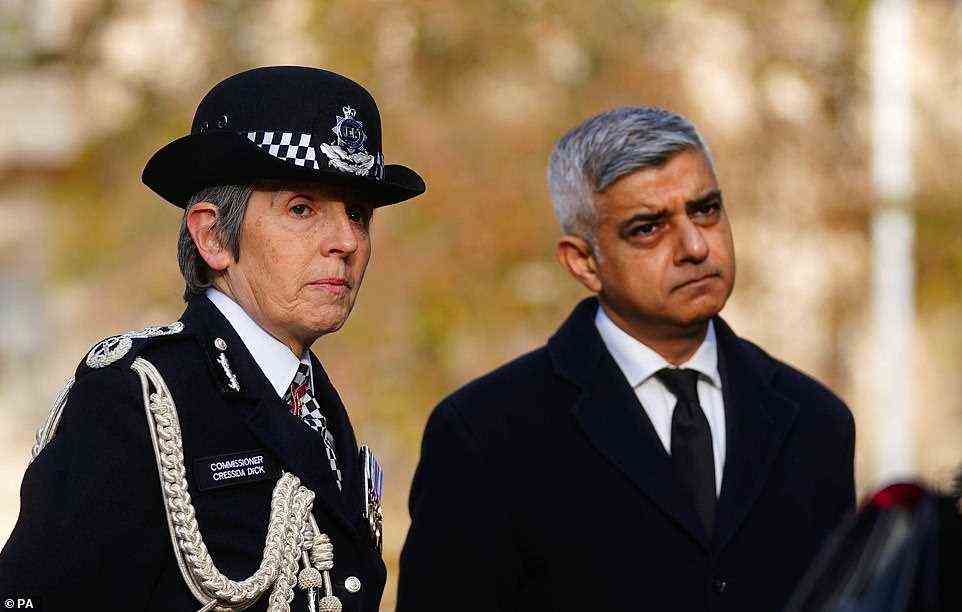 Today, Sadiq Khan hinted that the police should investigate the Number 10 Christmas parties (he is pictured with Met commissioner Cressida Dick)