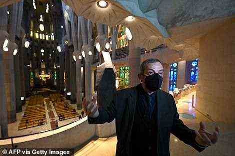 Pictured is Jordi Fauli, the Sagrada Familia’s Director of Architecture, inside the church