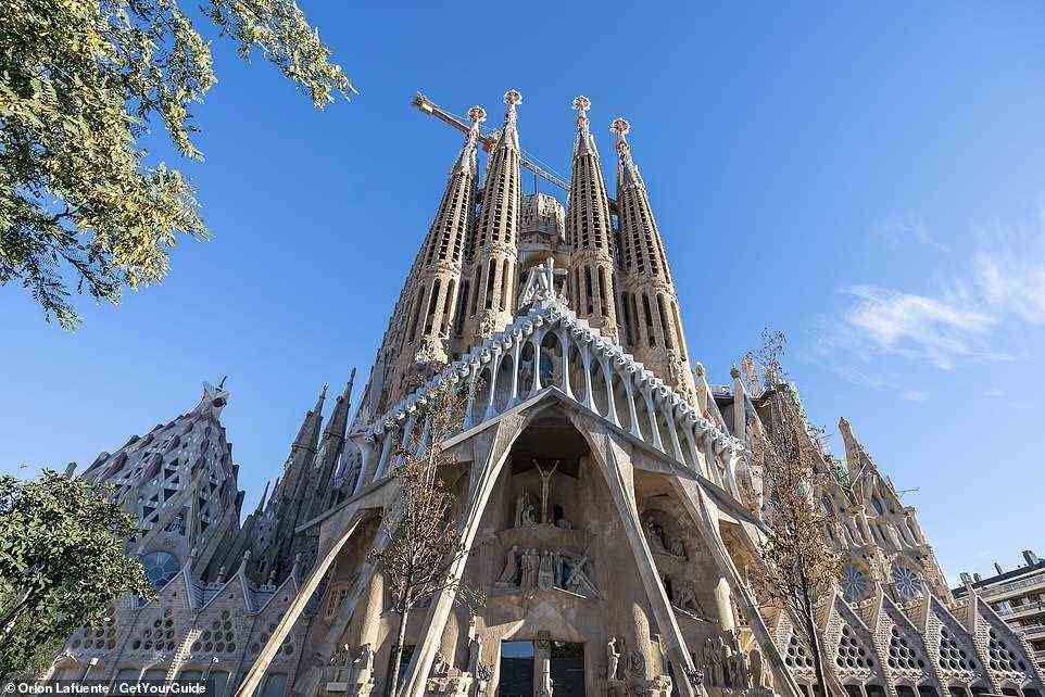Pictured is the Sagrada Familia's 'Passion Facade'. When the church is complete, it will become the highest church in the world, overtaking Germany’s Ulm Minster