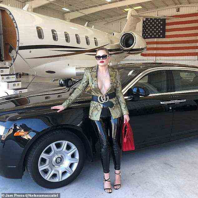 Kelsea pictured in front of a Rolls Royce and a private jet. The couple always loved the luxury lifestyle themselves so now get to sell it through their events and concierge service