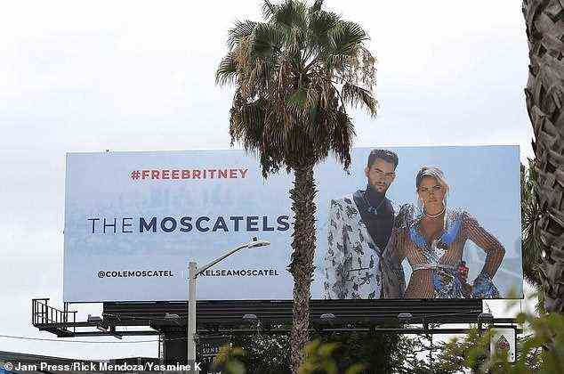 Cole and Kelsea Moscatel's 'Free Britney' billboard in LA