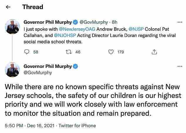 Gouverneur Phil Murphy sagte: 