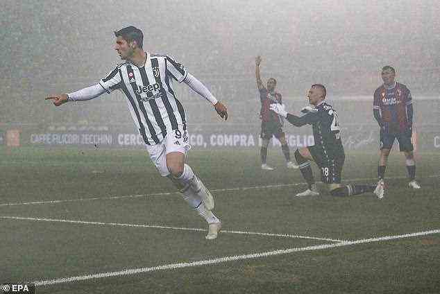 Der 29-jährige Spanier wandte sich jubelnd ab, als Juventus alle drei Punkte sicherte