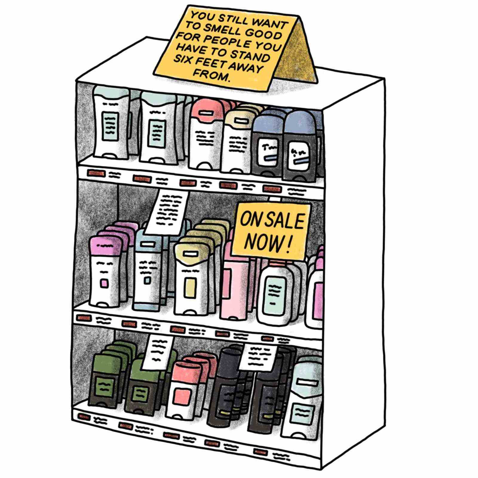 Ein Store-Display von Deodorant.