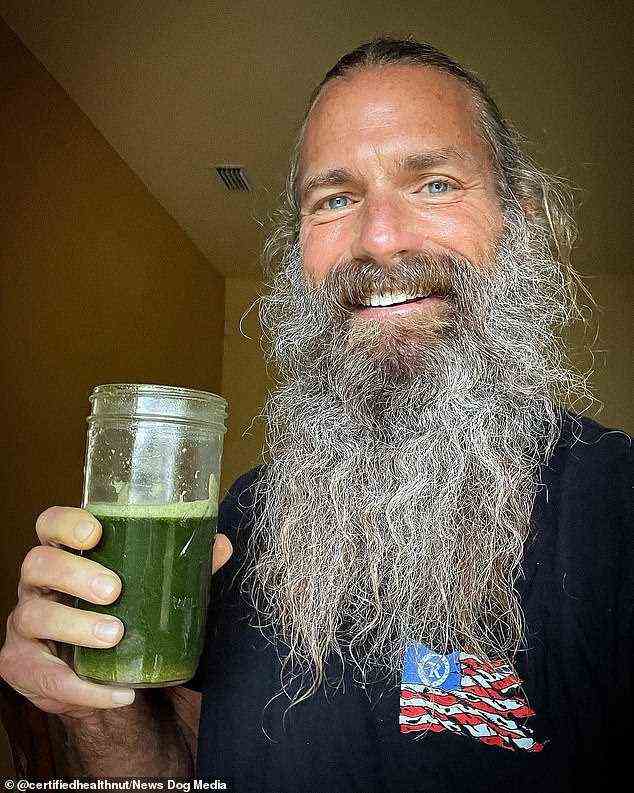 The 55-year-old attributes a healthy diet and gym routine to helping his urine therapy work properly