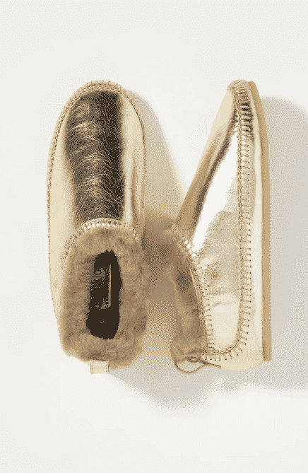 anthropologie golden slippers