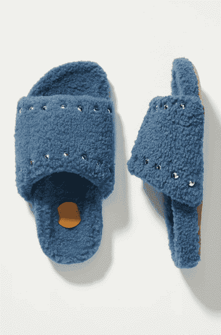 studded sherpa slippers