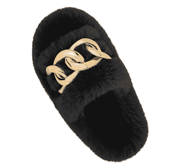 gold chain slippers