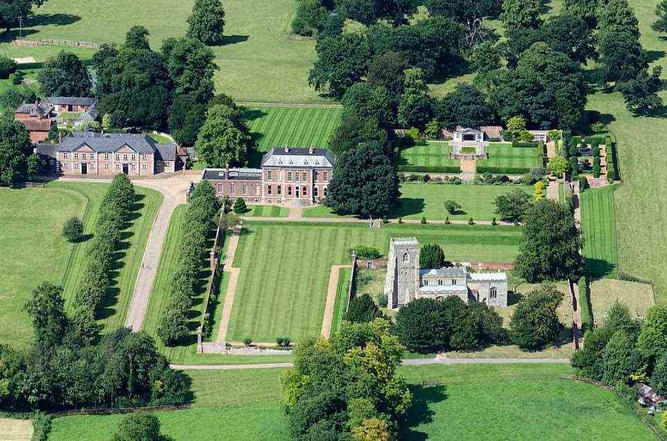 The princess would spend time with Mr Flowers at the family's stunning 3,000-acre Suffolk home Dalham Hall (above)