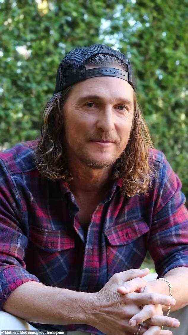Doting dad: Meanwhile Matthew McConaughey revealed he was 'most looking forward to is that wonderment in my children's eyes' during Christmas Eve as they anticipate 'tomorrow morning'