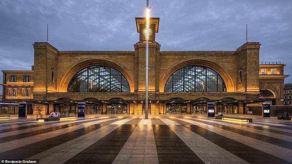 KING'S CROSS -- King's Cross station, which first opened in 1852, was redeveloped by Network Rail in a project completed in 2012 which restored and reglazed the original arched roof and removed the 1970s extension at the front. This meant the area between the station façade and Euston Road could be cleared to create an open air plaza named King¿s Cross Square