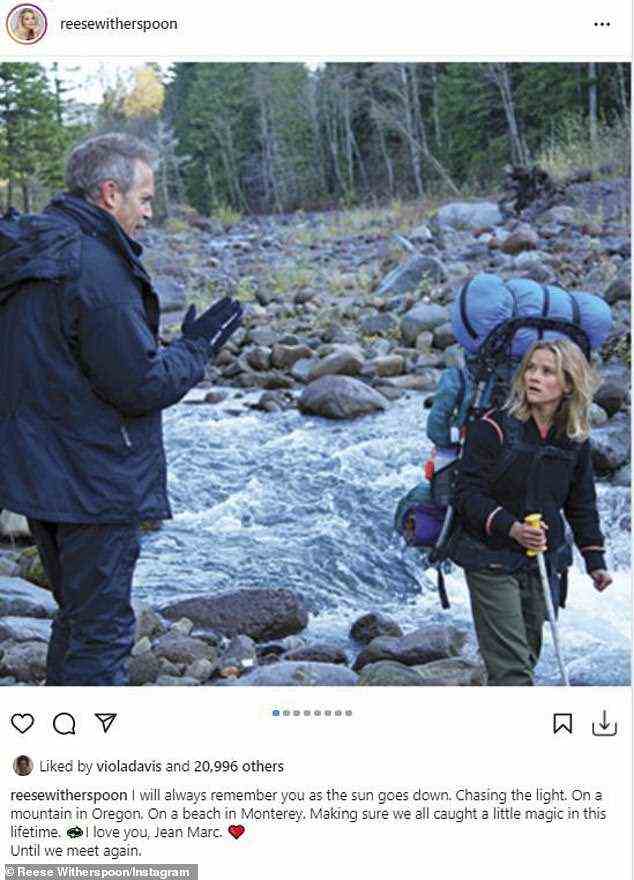 She admired him: The blonde beauty then went to Instagram to share a post with several throwback photos: 'I will always remember you as the sun goes down. Chasing the light. On a mountain in Oregon. On a beach in Monterey'