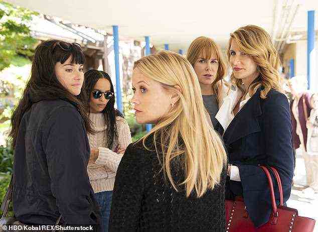Big cast: The film was acclaimed for getting the best performances out of, from left, Shailene Woodley as Jane Chapman, Zoe Kravitz as Bonnie Carlson, Witherspoon as Madeline Martha Mackenzie, Nicole Kidman as Celeste Wright and Laura Dern as Renata Klein