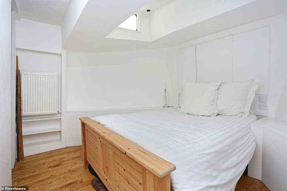 However, the estate agents are only selling this vessel and not the mooring at Imperial Wharf Marina. The rental of the mooring is by separate negotiation with the marina or mooring management. Pictured, one of the two bedrooms