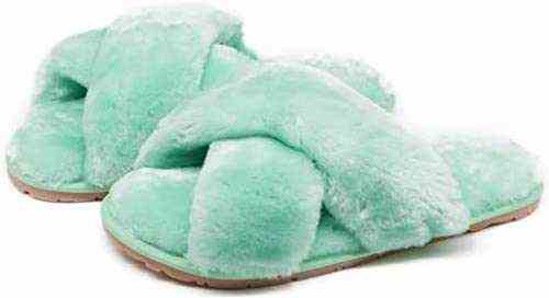 STYLECASTER | Best Slippers | mint fuzzy slippers