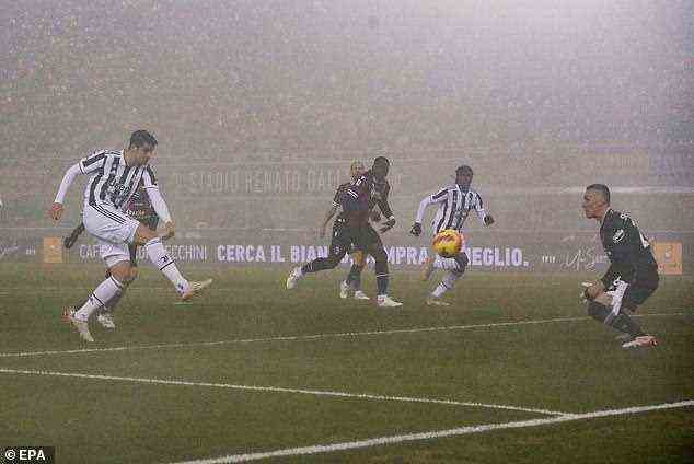 Alvaro Morata übergab Juventus in einer kalten und nebligen Nacht die Führung, um seiner Mannschaft zum Sieg zu verhelfen