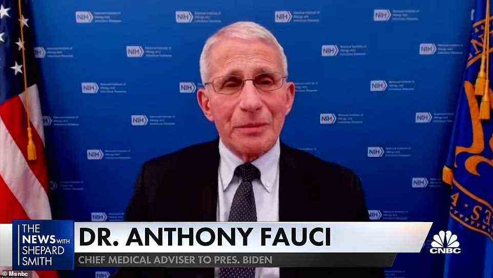 Dr Anthony Fauci (pictured), the nation's top infectious disease expert, said on Wednesday that the definition of 'fully vaccinated' in America would eventually be changed to only included people who have received three doses of the COVID-19 vaccines. He also told CNBC that he is already mulling over the potential of rolling out fourth Covid shots for Americans