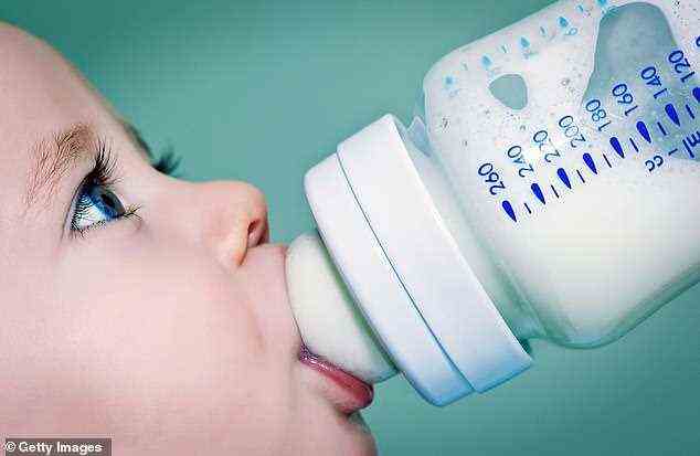 Thousands of babies are being wrongly diagnosed with milk allergy because of a 'perfect storm' of flawed GP guidance and parents' increasing paranoia about food allergies, experts have warned (stock photo)
