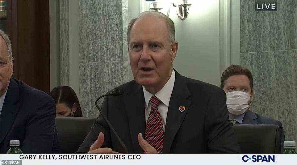Southwest Chief Executive Gary Kelly tested positive for COVID-19 after appearing at a Senate hearing on Wednesday
