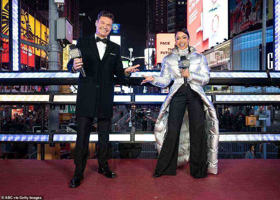 Happy New Year! The event was hosted from Times Square in New York City by Ryan Seacrest and his first-time co-host Liza Koshy