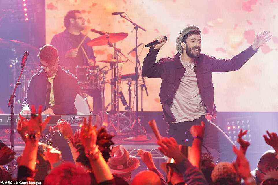 It's a hit! Next up was the pop trio AJR, which is comprised of brothers Adam, Jack and Ryan Met. The siblings performed their catchy single Bang!, which was a top 10 hit on the Billboard Hot 100 chart