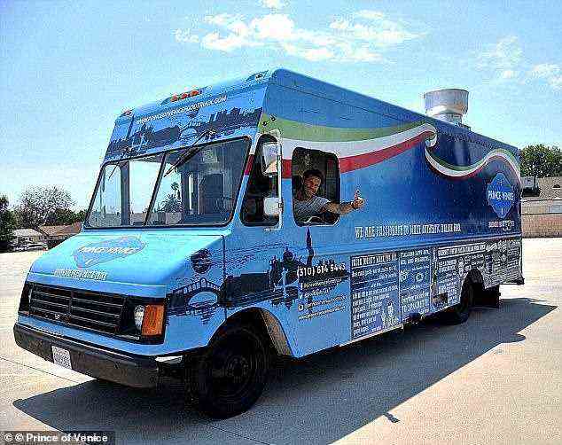 Her father, Emanuele Filiberto of Savoy, 47, who is known as the 'Pasta Prince', due to his career running food trucks in LA (pictured), announced his plans to run for political office last year