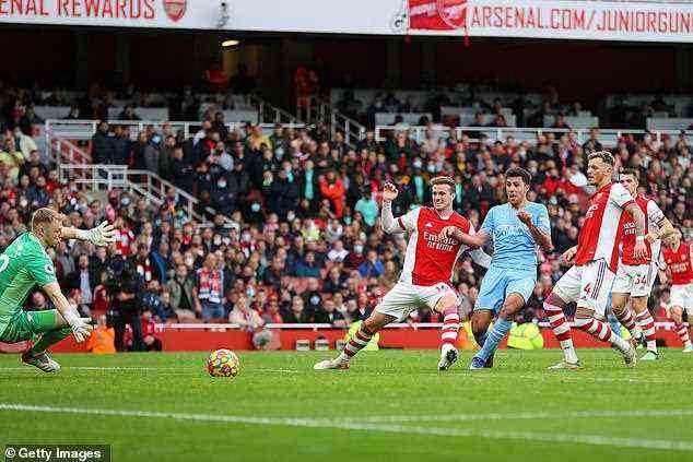 Rodri traf in der Nachspielzeit, um am Samstag einen 2:1-Comeback-Sieg für City gegen Arsenal zu besiegeln