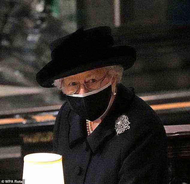 Königin Elizabeth während der Beerdigung von Ehemann Prinz Philip abgebildet, der im Alter von 99 Jahren starb