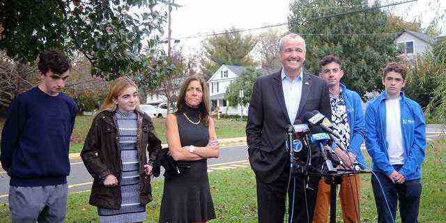 New Jersey Gouverneur Phil Murphy und Familie.  (Foto von Bobby Bank/Getty Images)