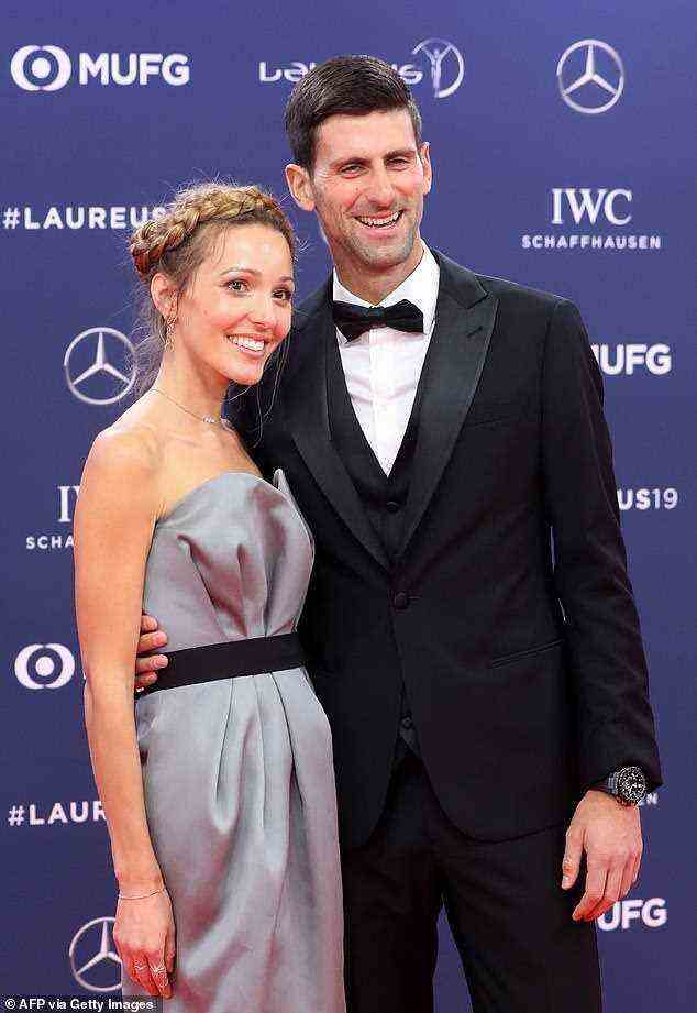 Since the tennis star (pictured with his wife Jelena in 2019) has been granted an exemption he won't have to enter two weeks of hotel quarantine - like unvaccinated arrivals must