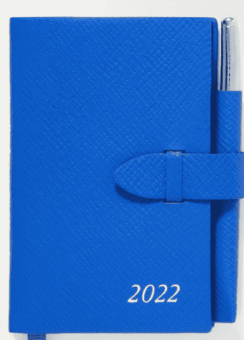 SMYTHSON The Wafer 2022 Tagebuch aus strukturiertem Leder