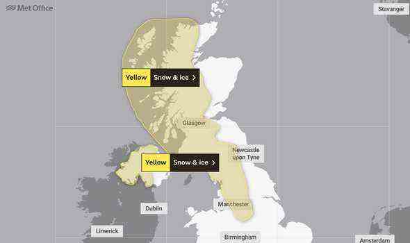 Wetter in Großbritannien: Das Met Office hat zwei gelbe Wetterwarnungen in Kraft